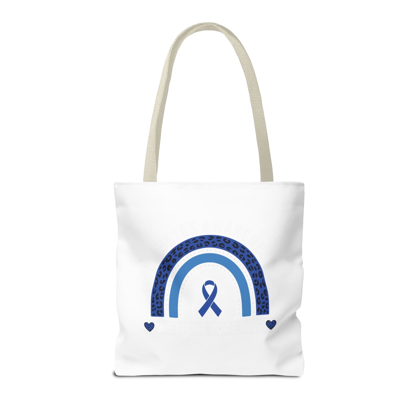 Blue Awareness Ribbon Rainbow Tote Bag – Support & Hope Everyday Tote