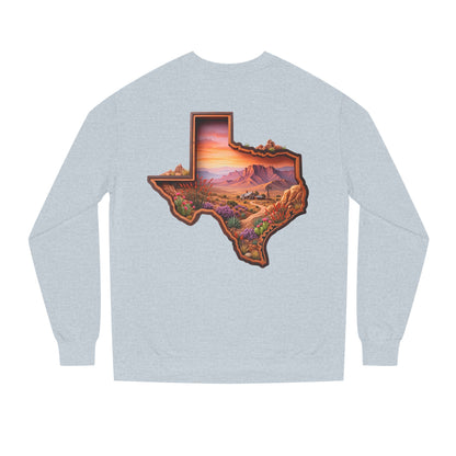 Texas Sunset Crewneck Sweatshirt — Scenic Lone Star State Landscape