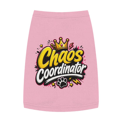 Chaos Coordinator Pet Tank Top — Cute Crown Paw Graphic Dog & Cat Tee