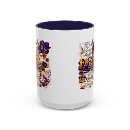 First Lady of Faith Accent Coffee Mug — Inspirational Christian Gift (11/15oz)