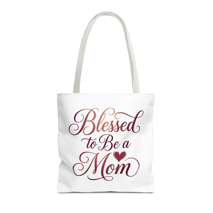 Blessed to Be a Mom Tote Bag – Mother's Day Floral Script Gift