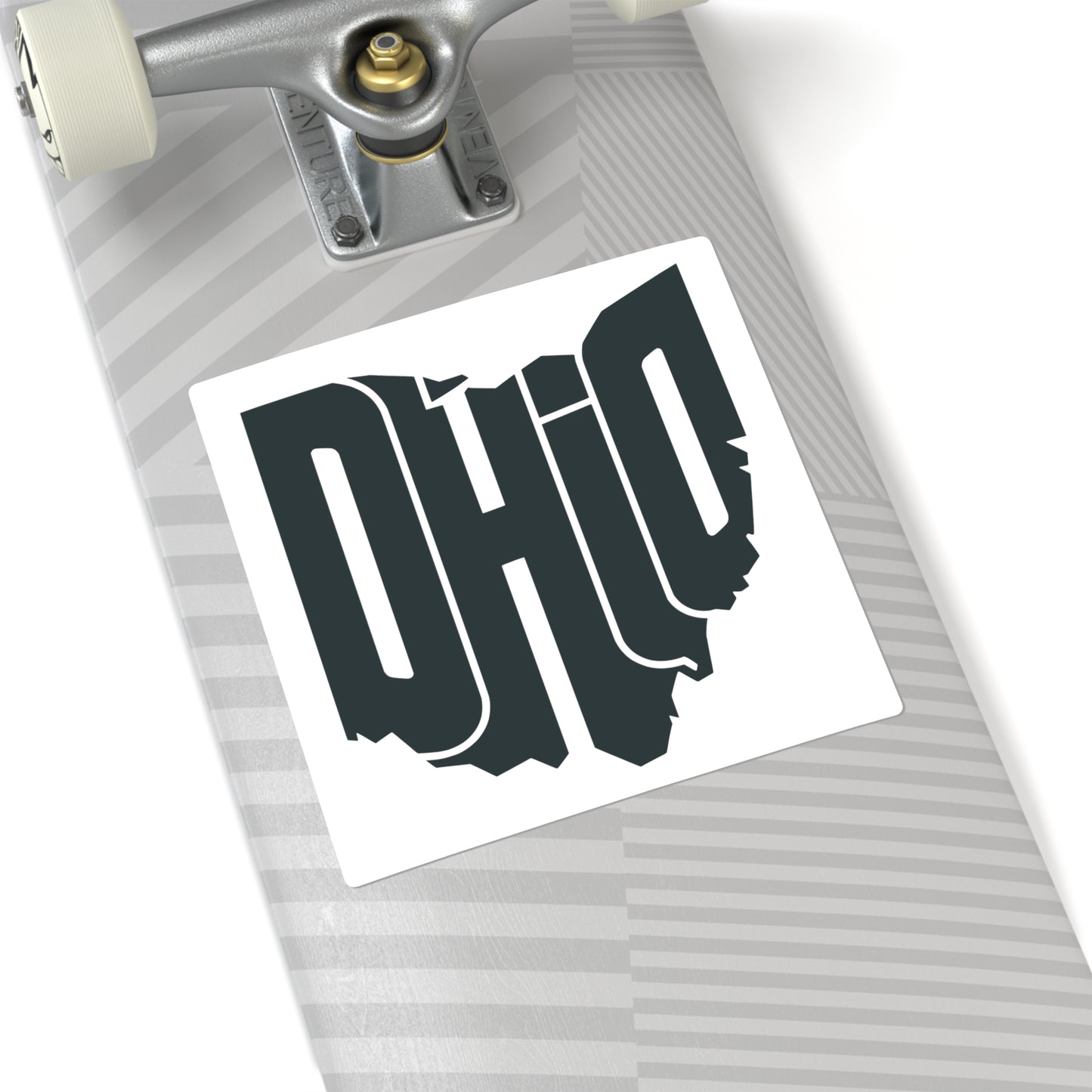Ohio State Outline Sticker — Retro Bold OHIO Square Decal for Laptops & Water Bottles