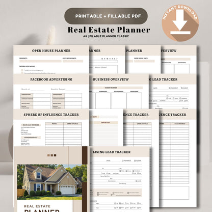 Real Estate Planner | Realtor Business Planner | Property & Client Tracker | Real Estate Agent Organizer