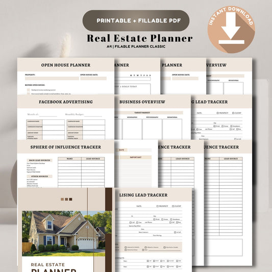 Real Estate Planner | Realtor Business Planner | Property & Client Tracker | Real Estate Agent Organizer