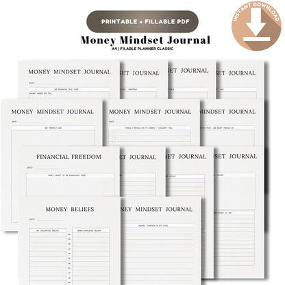Money Mindset Journal Printable | Financial Growth, Abundance & Wealth Thinking Workbook