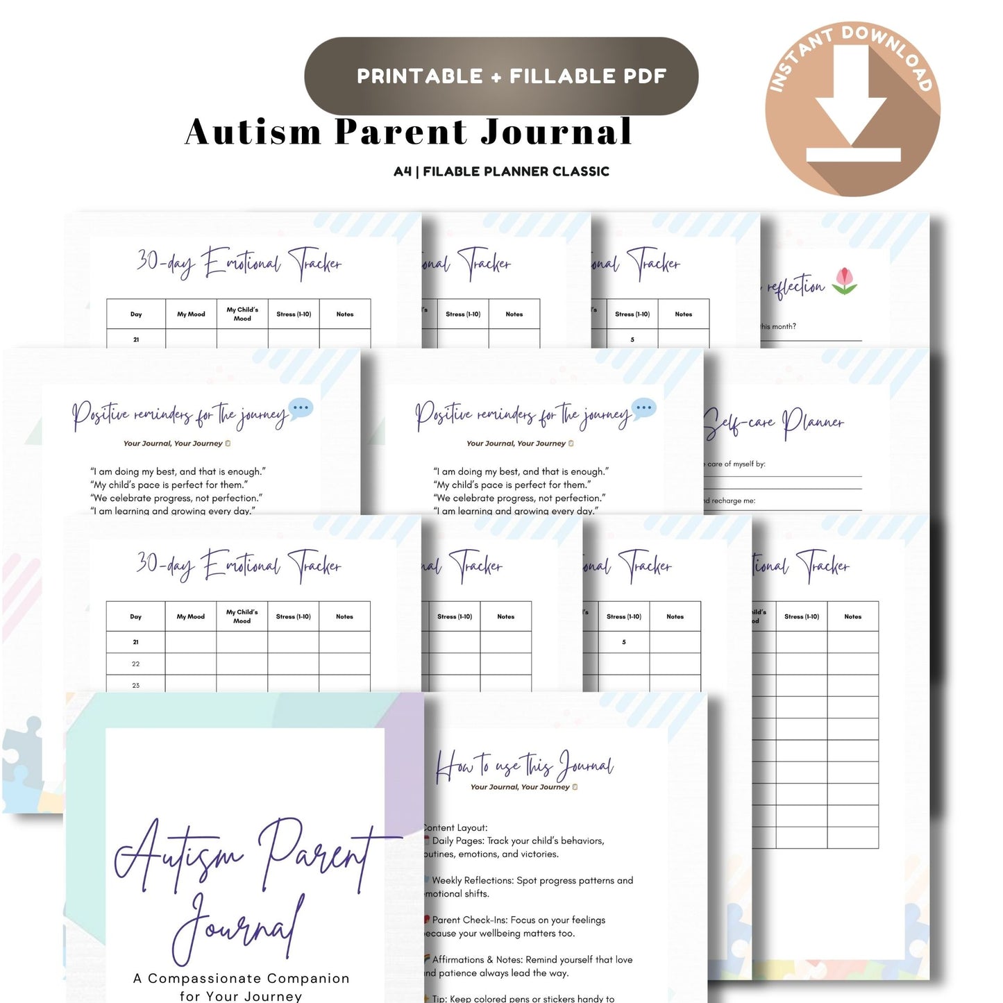 Autism Parent Journal | Special Needs Planner | Behavior & Progress Tracker | Daily Log for Parents & Caregivers