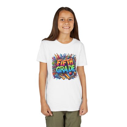 Fifth Grade Kid's Tee - Colorful School Supplies Back to School T-Shirt