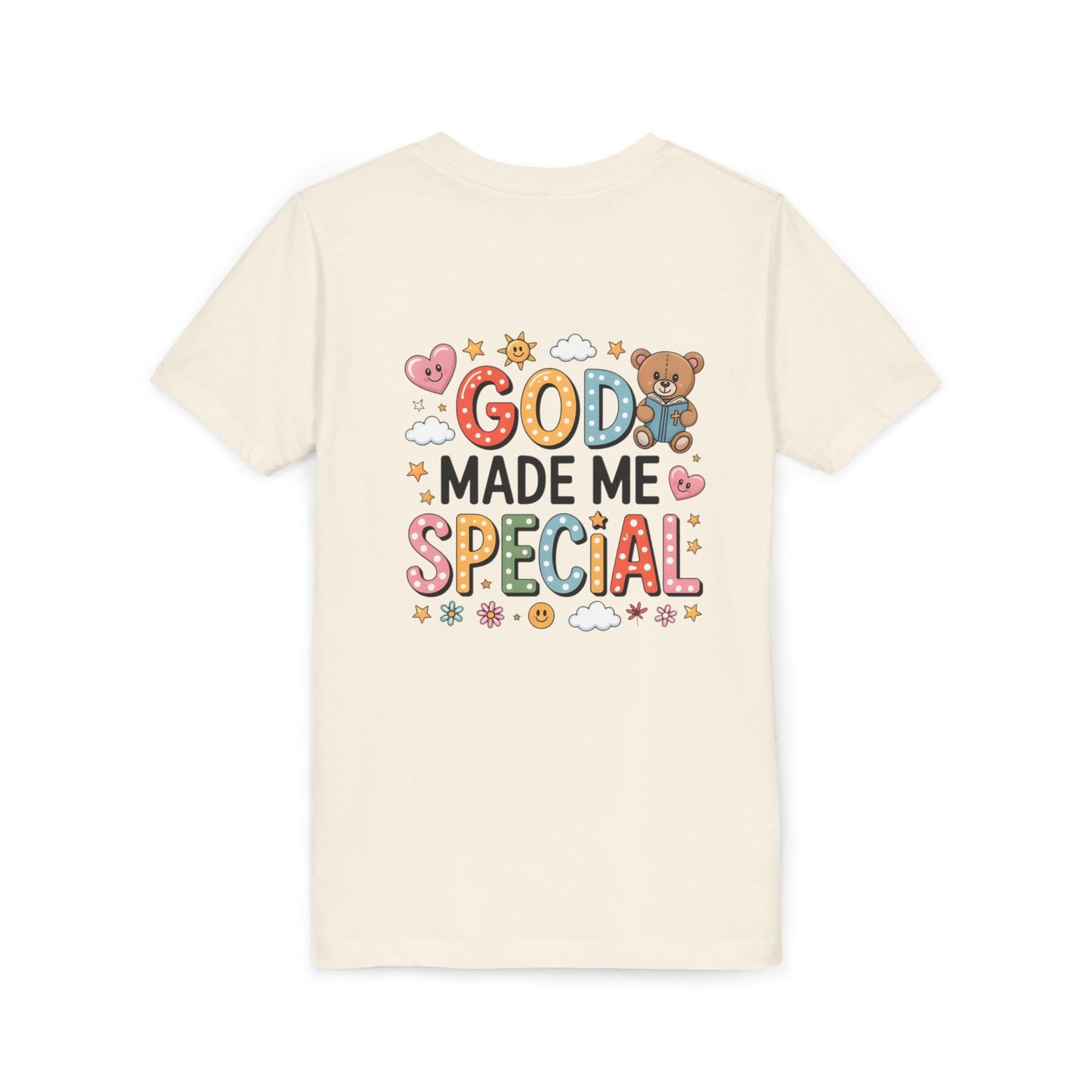 Youth Tee — "God Made Me Special" Cute Christian Kids T-Shirt