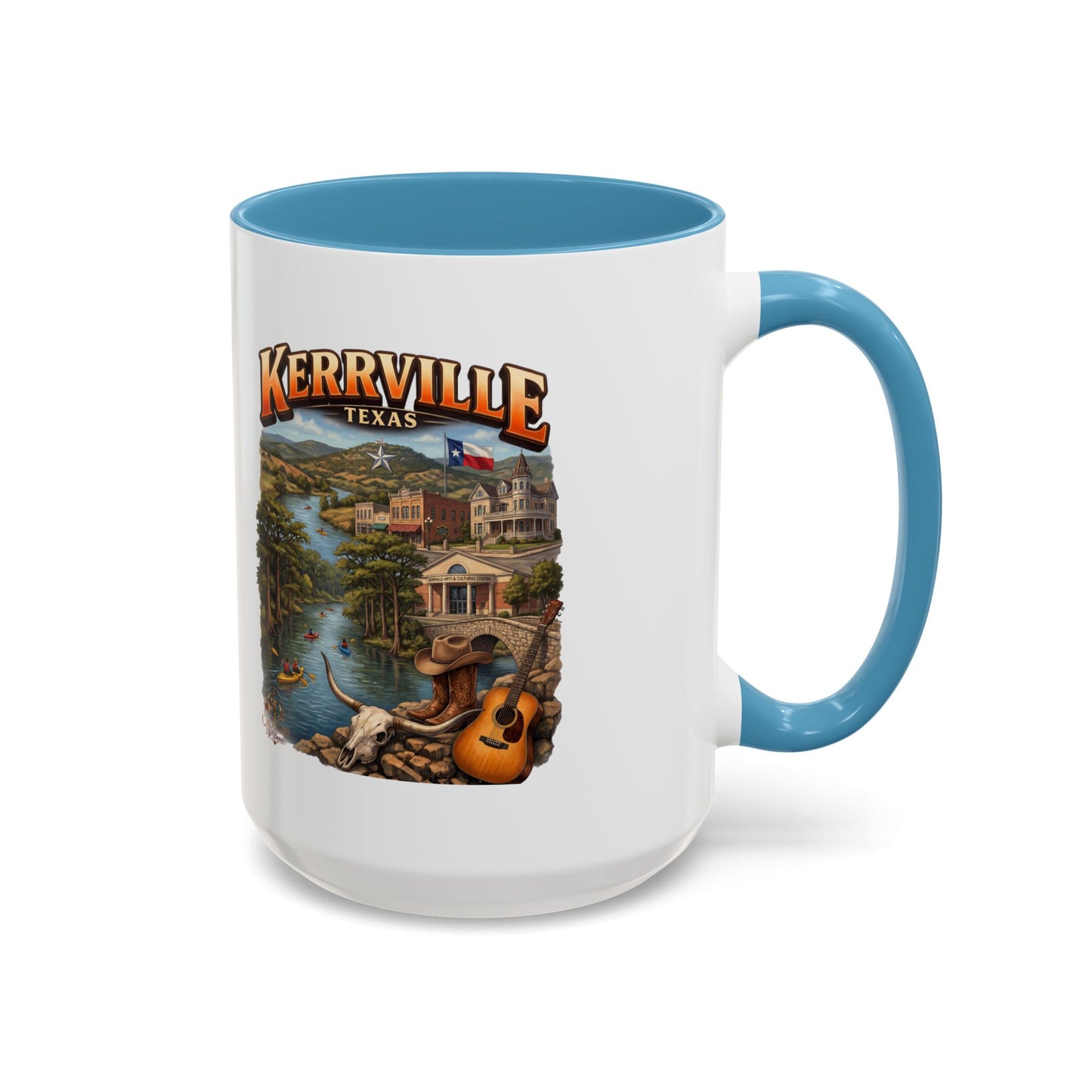 Kerrville Texas Souvenir Coffee Mug — Scenic Riverfront Design (11/15oz)