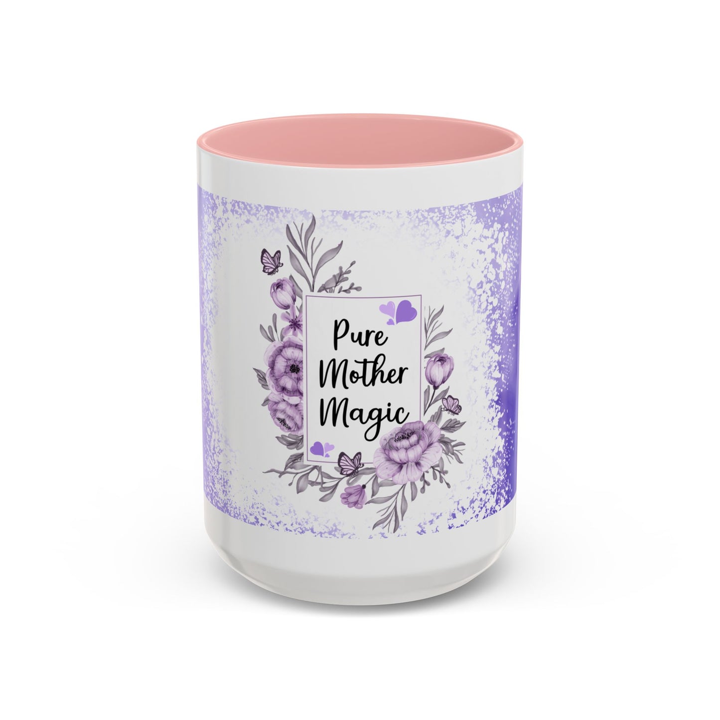 Pure Mother Magic Accent Coffee Mug — Floral Purple 11/15oz