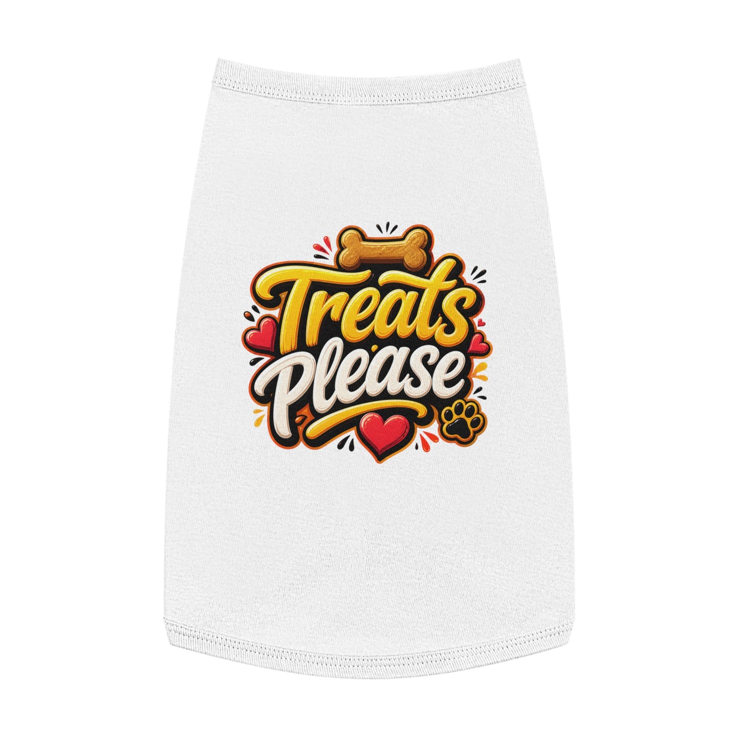 Pet Tank Top — "Treats Please" Cute Dog Tank for Small Dogs | Playful Paw Print Design