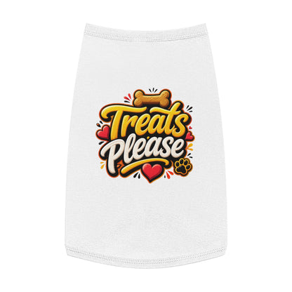 Pet Tank Top — "Treats Please" Cute Dog Tank for Small Dogs | Playful Paw Print Design