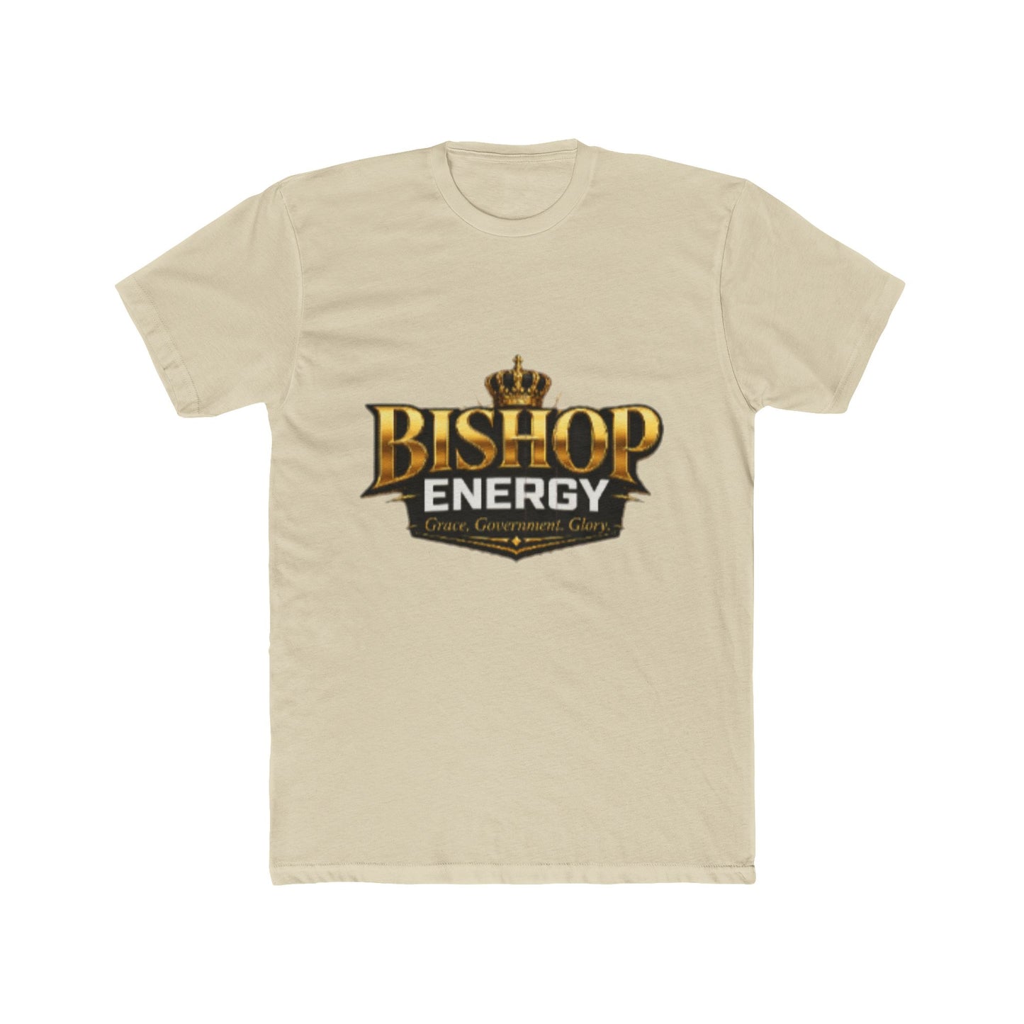 Bishop Energy Graphic Tee — Bold Gold Crown Logo T-Shirt