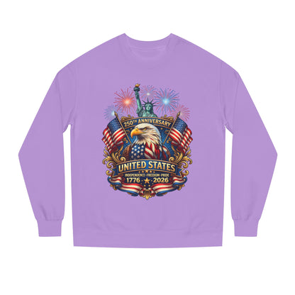 250th Anniversary United States Sweatshirt — Patriotic Eagle, Flags & Fireworks (1776–2026)