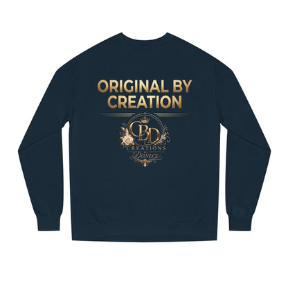 Original By Creation Crewneck Sweatshirt — Gold Emblem Inspirational Pullover