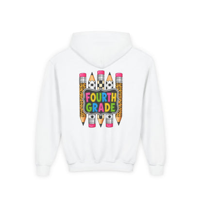 Fourth Grade Kids Hoodie — Colorful Pencil School Sweatshirt