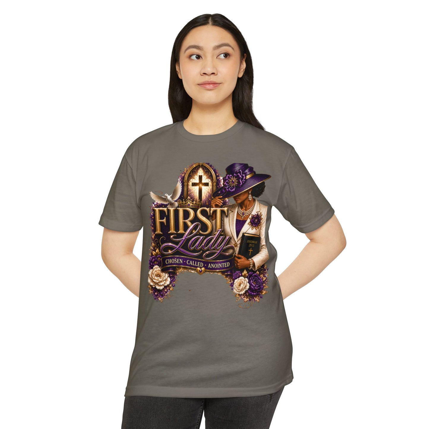 First Lady Christian T-Shirt — "Chosen • Called • Anointed" Faith Graphic Tee