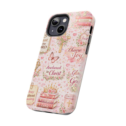 Anchored In Christ Phone Case | Christian floral iPhone Case