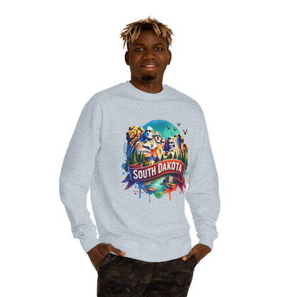 South Dakota Mount Rushmore Sweatshirt - Colorful State Pride Crewneck