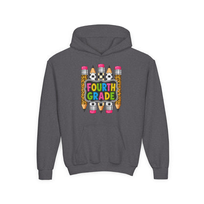 Fourth Grade Kids Hoodie — Colorful Pencil School Sweatshirt