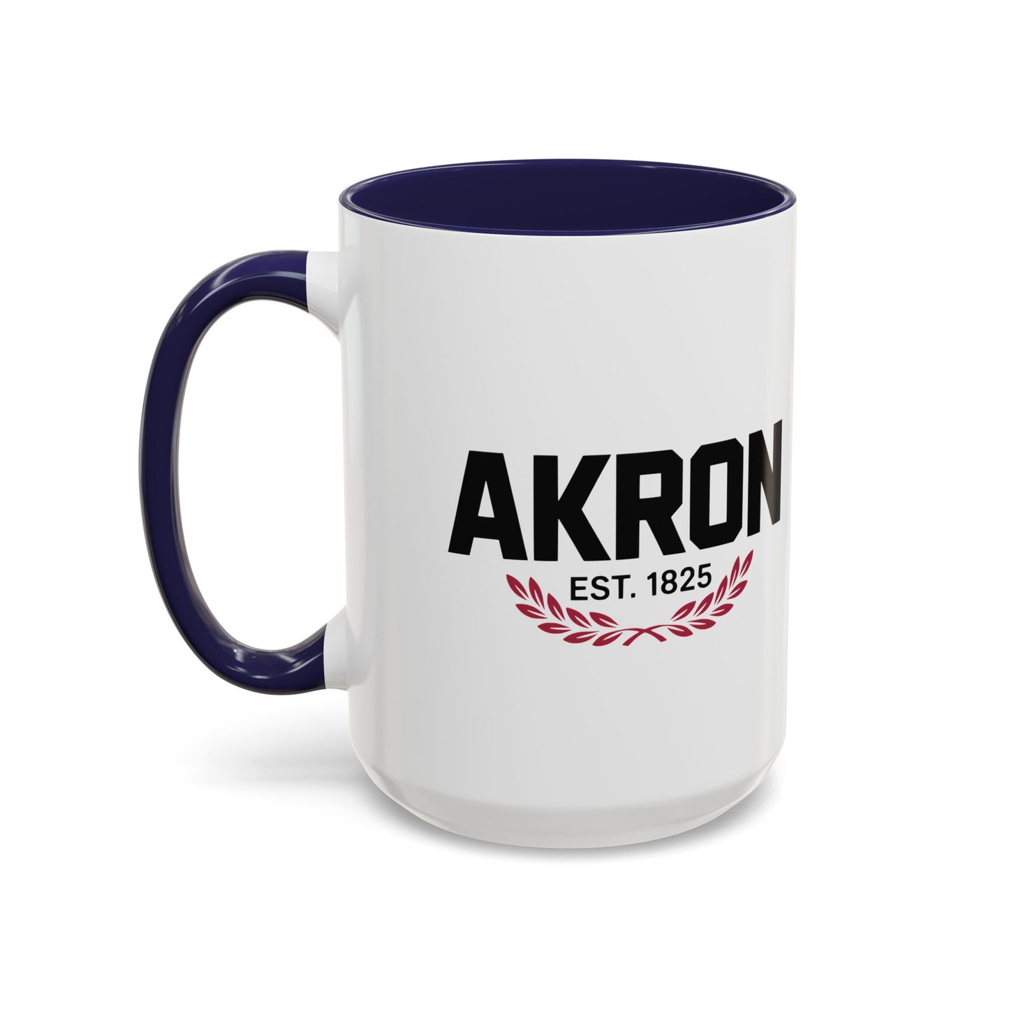 Akron Est. 1825 Accent Coffee Mug — Vintage City Pride Ceramic Mug