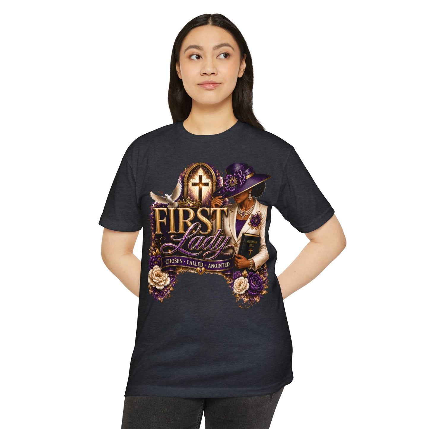 First Lady Christian T-Shirt — "Chosen • Called • Anointed" Faith Graphic Tee