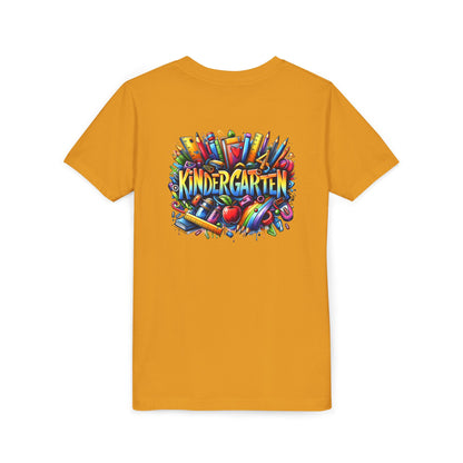 Kindergarten Colorful School Supplies Youth Tee — Back-to-School Kids T-Shirt