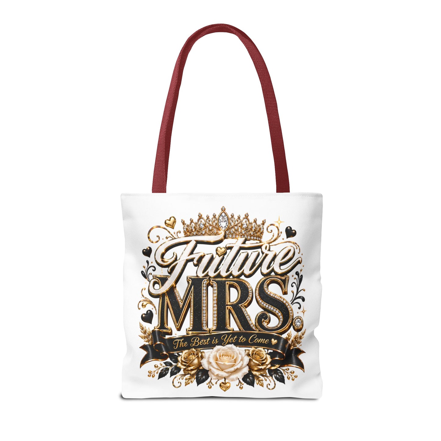 Future Mrs. Tote Bag — Bridal Bachelorette Gift Bag with Gold Crown Design