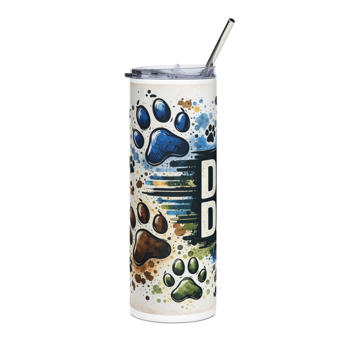 Dog Dad 20oz Stainless Steel Tumbler – Paw Print Travel Cup