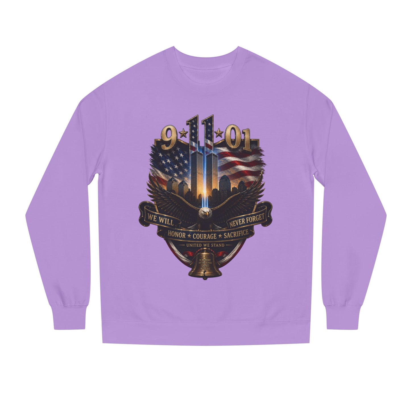 9/11 Memorial Sweatshirt — We Will Never Forget Tribute Crewneck