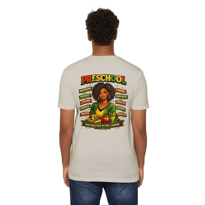 Preschool Teacher T-Shirt – "Black Excellence in Early Learning" Graphic Tee