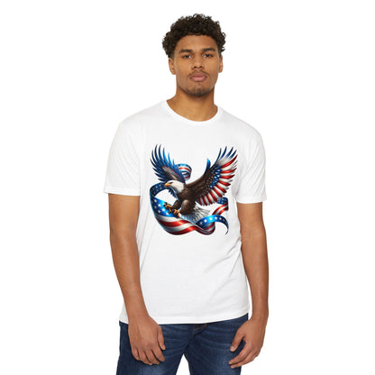 Patriotic Eagle T-Shirt — American Flag Ribbon Graphic
