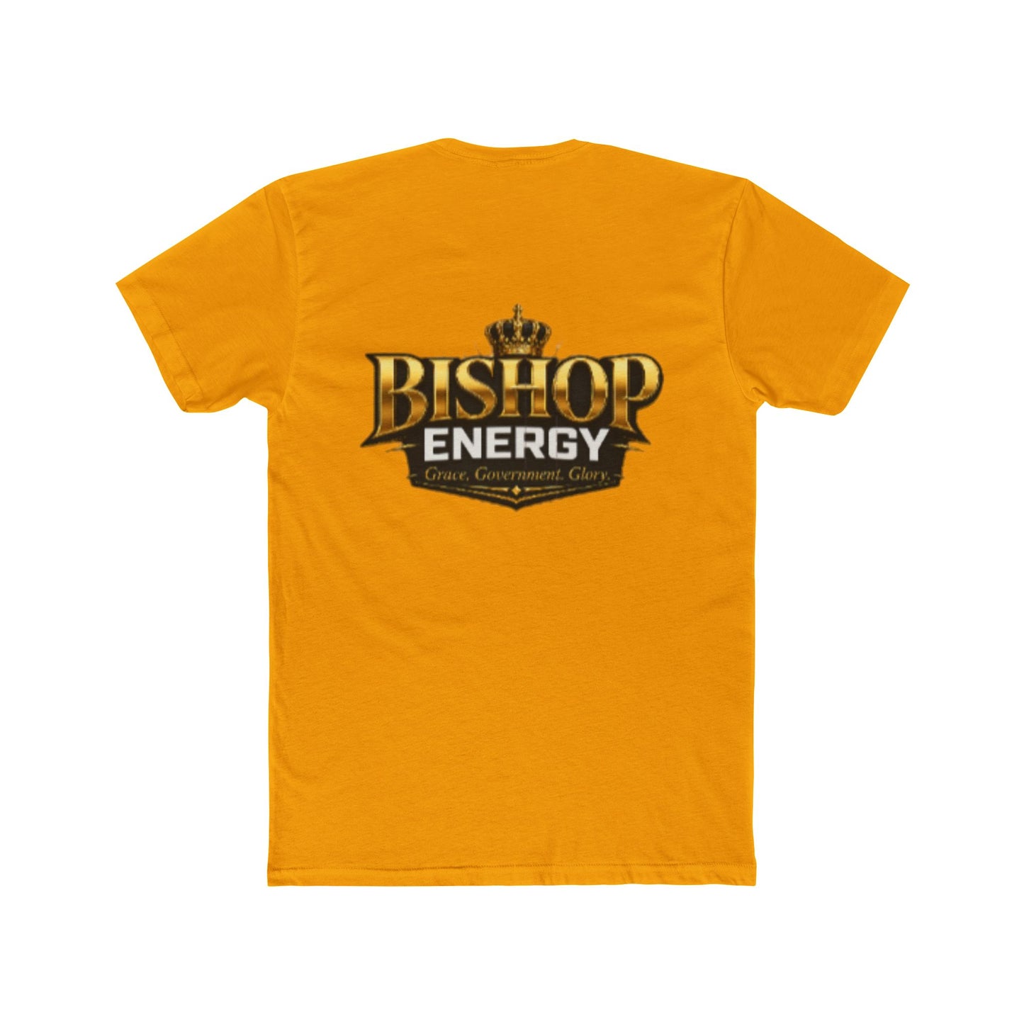 Bishop Energy Graphic Tee — Bold Gold Crown Logo T-Shirt