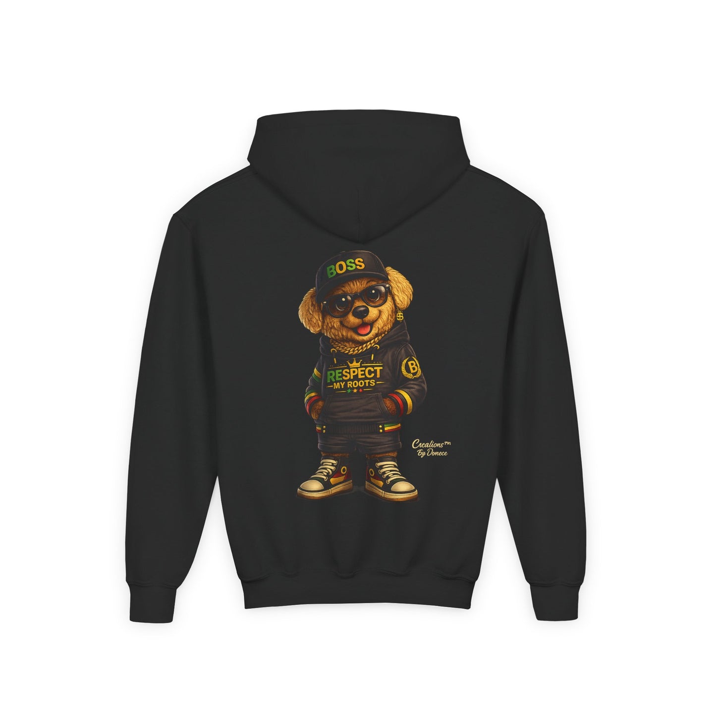 Youth Hoodie — Cool Bear 'Boss' Streetwear Design