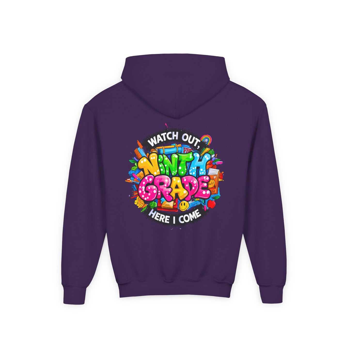 Kids' 4th Grade Hoodie – "Watch Out 4th Grade Here I Come" Colorful Back-to-School Sweatshirt