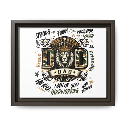 Framed Matte Canvas 'Best Ever DAD' Wall Art – Lion King Design, Father’s Day Gift