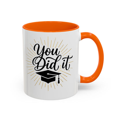 Graduation Coffee Mug — "You Did It" Cap Design
