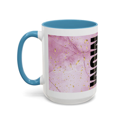 Mom Definition Accent Coffee Mug – Inspirational Pink Marble Mother’s Day Gift (11/15oz)