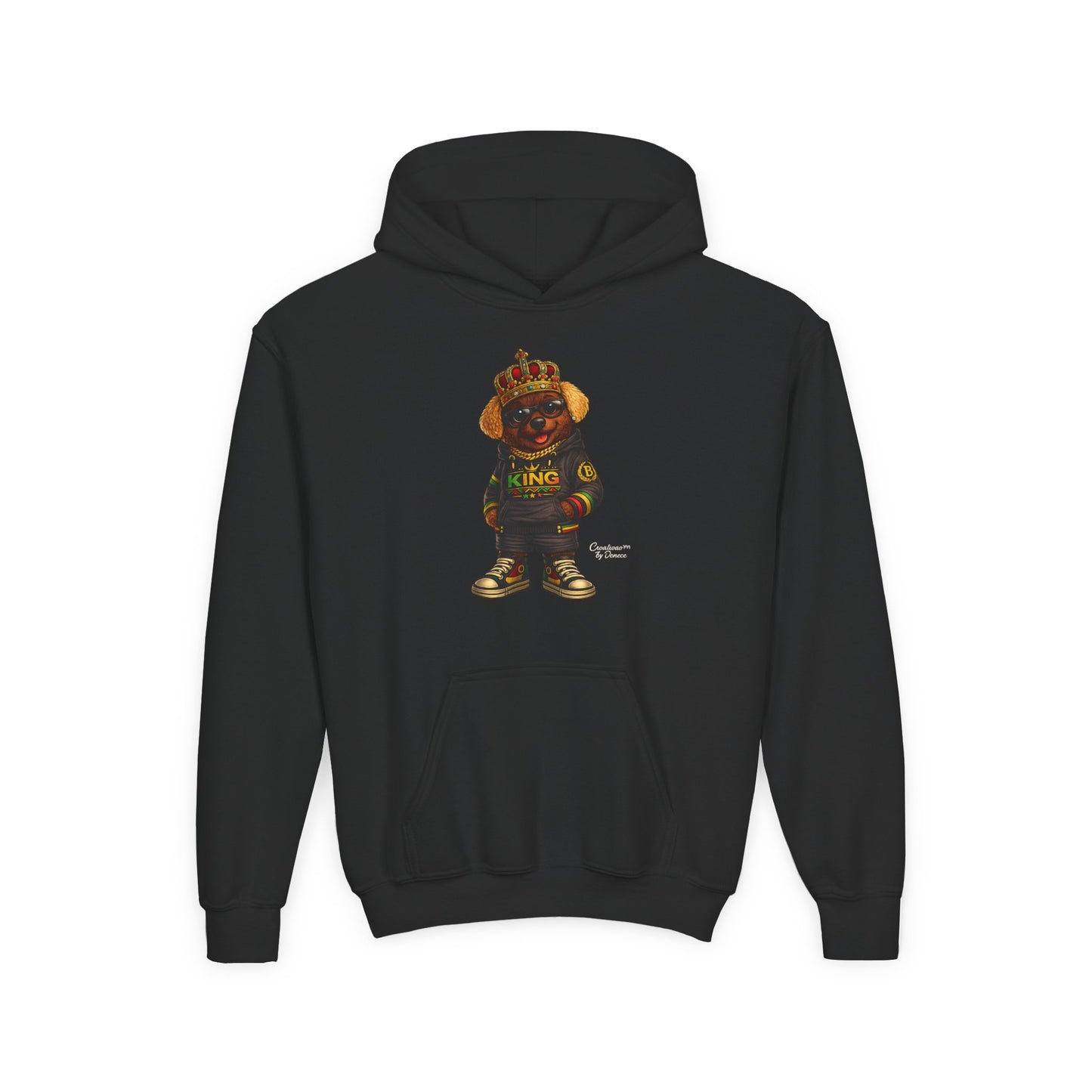 Youth Hoodie – 'King' Bear Streetwear Pullover