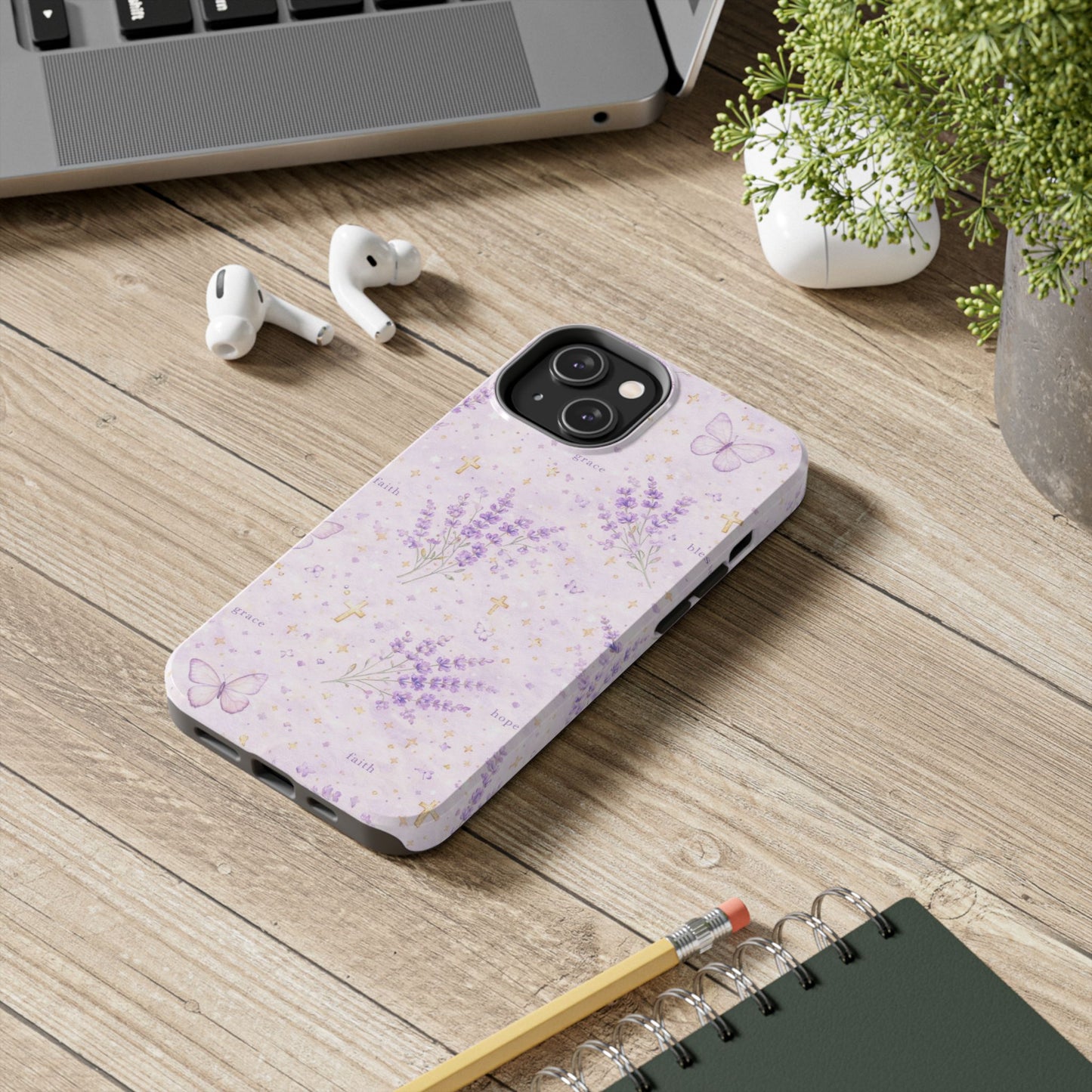 Faith Grace Blessed Phone Case | Christian Floral iPhone Case