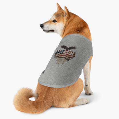 Patriotic Pet Tank Top – American Flag & Bald Eagle Dog Shirt