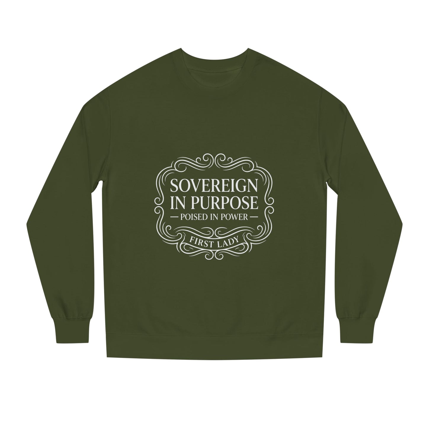 White Crewneck Sweatshirt — Subtle Embossed 'Nowhere to Be Found' Minimal Design