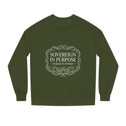 White Crewneck Sweatshirt — Subtle Embossed 'Nowhere to Be Found' Minimal Design