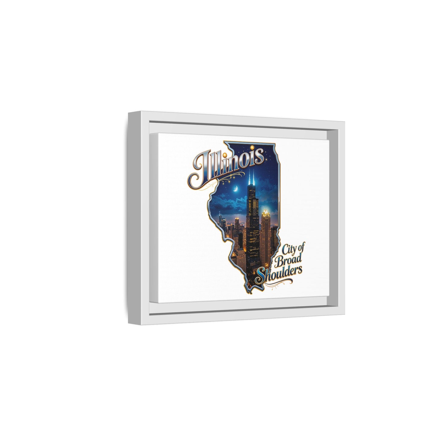Illinois City of Broad Shoulders Matte Canvas Framed Wall Art