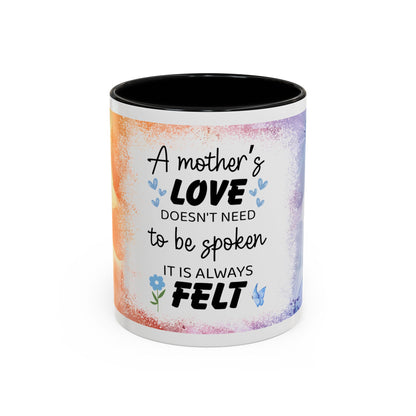 Mother’s Love Accent Coffee Mug – Floral Inspirational Gift (11/15 oz)