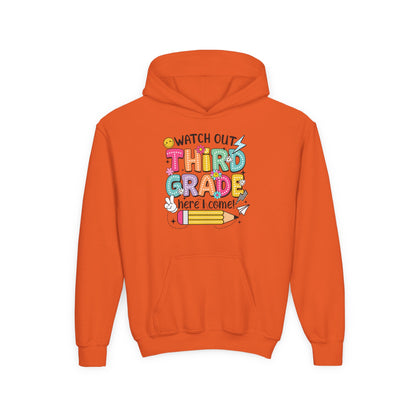 Kids "Watch Out Third Grade Here I Come" Hoodie - Back-to-School 3rd Grade Sweatshirt