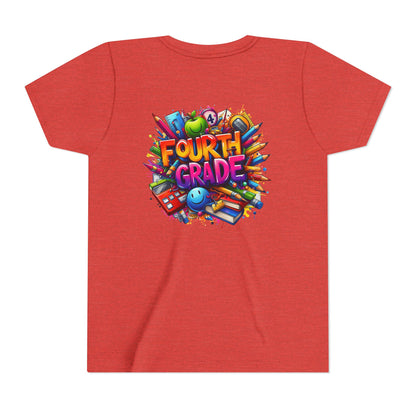 Fourth Grade Youth T‑Shirt – Colorful School Supplies Back to School Tee