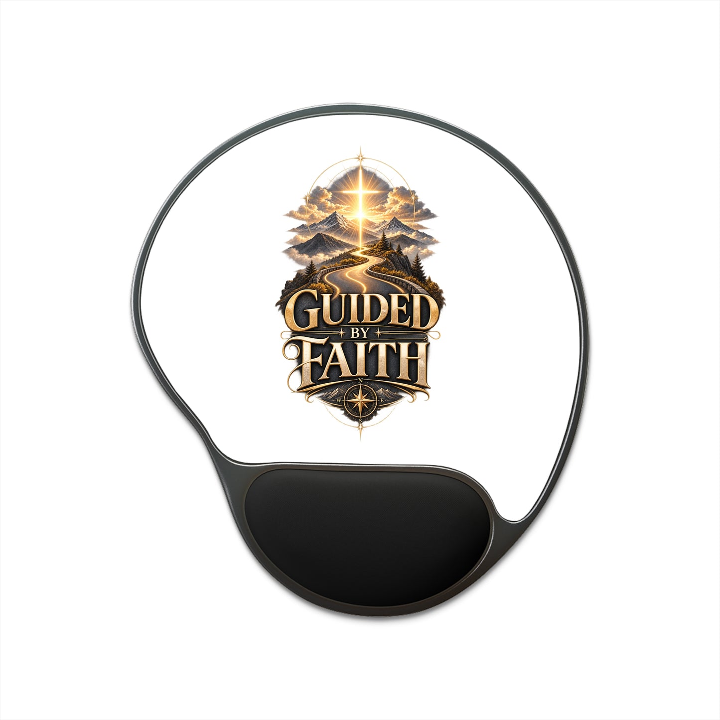 Guided by Faith Wrist Rest Mouse Pad — Christian Inspirational Desk Mousepad