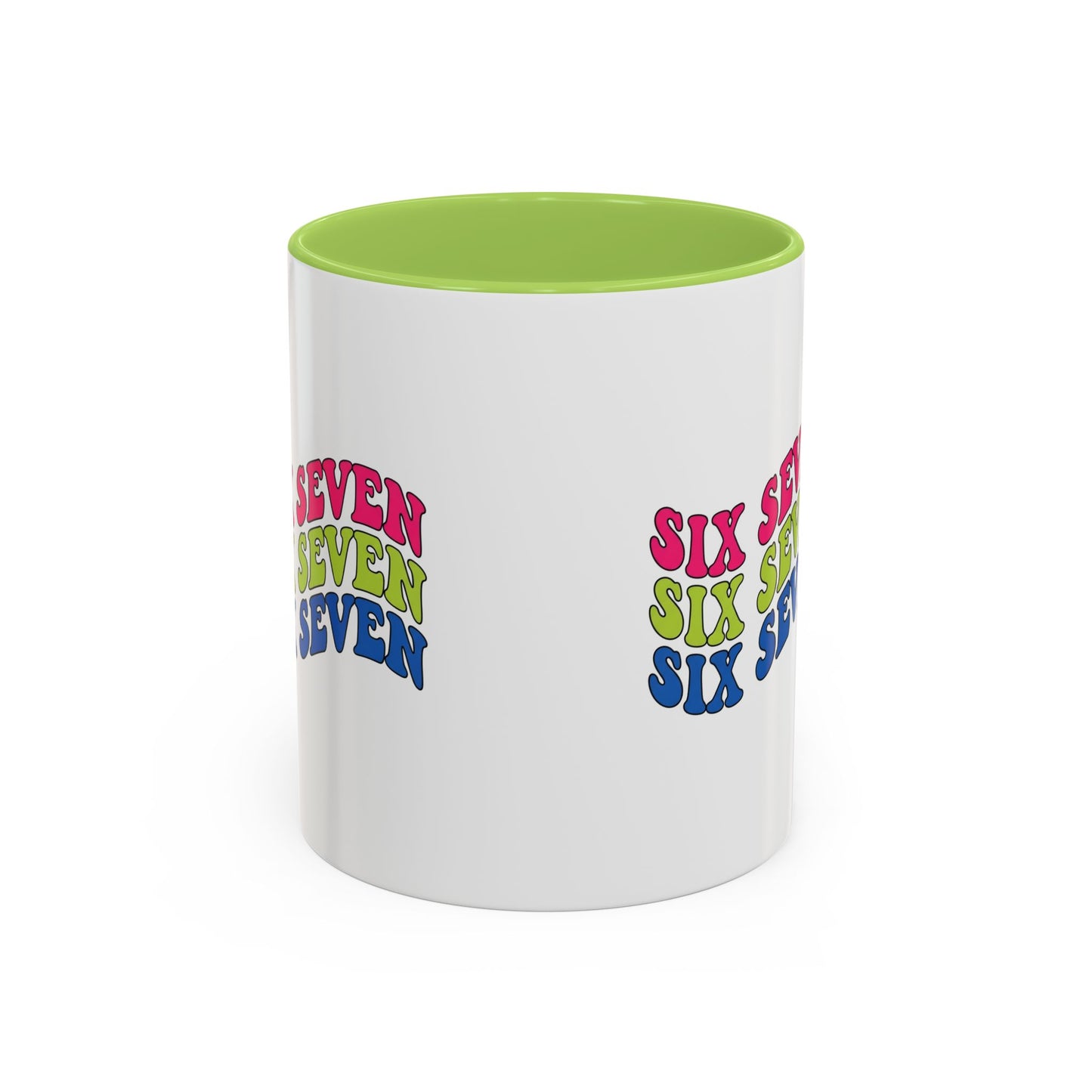 Six Seven Retro Accent Coffee Mug — Colorful 11/15oz Ceramic Tea Cup
