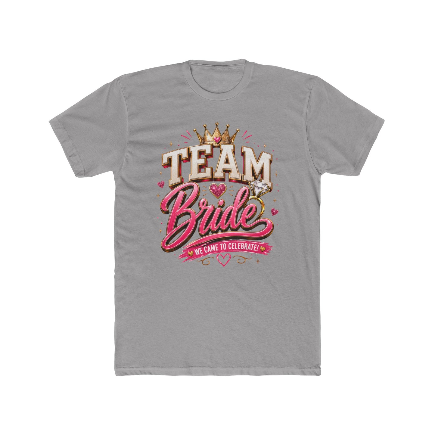 Team Bride T‑Shirt — Bachelorette Party Tee with Crown & Hearts